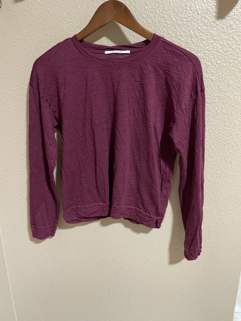 Pomandère Long Sleeve Top in Deep Wine Virgin fleece wool